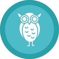 Owl Line Shadow Circle Icon Design vector