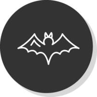 Bat Line Shadow Circle Icon Design vector