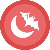 Halloween Moon Line Shadow Circle Icon Design vector