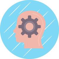 Seo Mind Flat Circle Icon Design vector