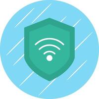 Wifi Security Flat Circle Icon Design vector