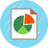 Pie Chart Flat Circle Icon Design vector