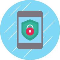 Security mobile Lock Flat Circle Icon Design vector