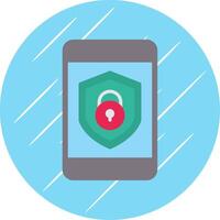 Security mobile Lock Flat Circle Icon Design vector