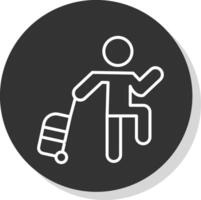 Passenger Line Shadow Circle Icon Design vector