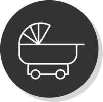 Pram Line Shadow Circle Icon Design vector