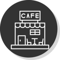 café línea sombra circulo icono diseño vector