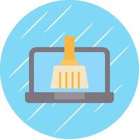 System Cleaner Flat Circle Icon Design vector