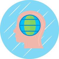 Global Mind Flat Circle Icon Design vector