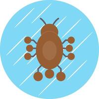 Digital Bug Flat Circle Icon Design vector