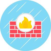 Firewall Flat Circle Icon Design vector