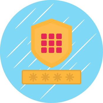 Code Security Flat Circle Icon Design vector