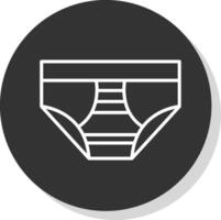 Underwear Line Shadow Circle Icon Design vector