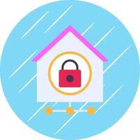 Home Network Security Flat Circle Icon Design vector