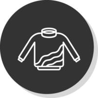 Sweater Line Shadow Circle Icon Design vector