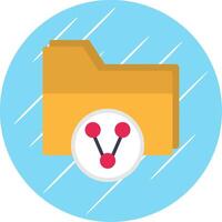 Folder Share Flat Circle Icon Design vector