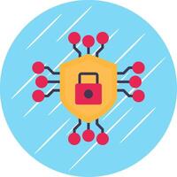 Data Encryption Flat Circle Icon Design vector