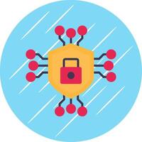 Data Encryption Flat Circle Icon Design vector