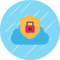 Cloud Security Flat Circle Icon Design vector