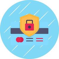 Credit Card Security Flat Circle Icon Design vector