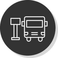 autobús estación línea sombra circulo icono diseño vector