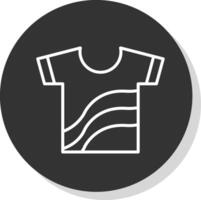 Shirt Line Shadow Circle Icon Design vector