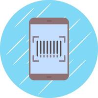 Barcode Scan Flat Circle Icon Design vector