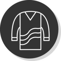 Sweater Line Shadow Circle Icon Design vector