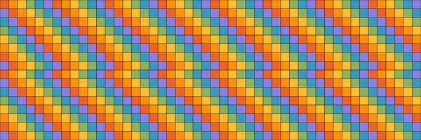 PRIDE, LGBT pride month distorted pixel rainbow background. Geometric square checker seamless pattern with pride color. Colorful zigzag rainbow background with pride for poster, banner. vector