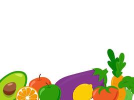 Background with healthy vegetables and copy space for text. illustration of bright abstract backdrop vector