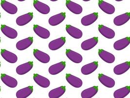 Eggplant seamless pattern. Bright repeating vegetable. Healthy food illustration vector