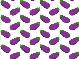 Eggplant seamless pattern. Bright repeating vegetable. Healthy food illustration vector