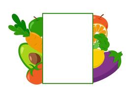 Background with healthy vegetables and copy space for text. illustration of bright abstract backdrop vector