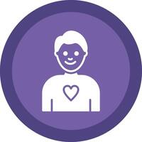 Boy Line Shadow Circle Icon Design vector