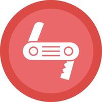 Swiss Army Knife Line Shadow Circle Icon Design vector