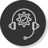 Technical Support Line Shadow Circle Icon Design vector