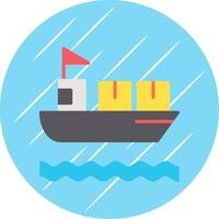 Ship Flat Circle Icon Design vector