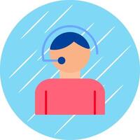 Call Center Agent Flat Circle Icon Design vector