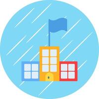 Building Flat Circle Icon Design vector