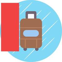 Suitcase Flat Circle Icon Design vector