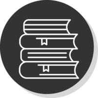 Books Line Shadow Circle Icon Design vector