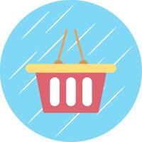 Shopping Basket Flat Circle Icon Design vector