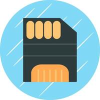 Memory Card Flat Circle Icon Design vector