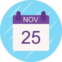 November Flat Circle Icon Design vector