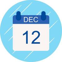 December Flat Circle Icon Design vector