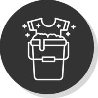 Bucket Line Shadow Circle Icon Design vector