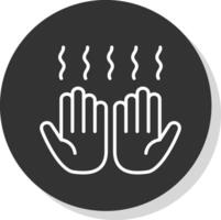 Hand Dryer Line Shadow Circle Icon Design vector