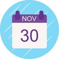 November Flat Circle Icon Design vector