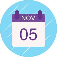 November Flat Circle Icon Design vector