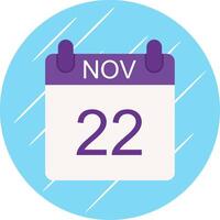 November Flat Circle Icon Design vector